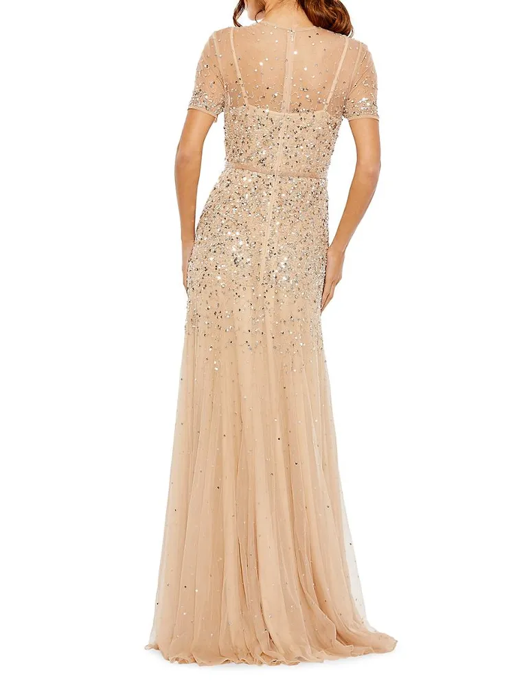 Sequin-Embellished Gown