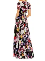 Ieena Floral Chiffon Gown