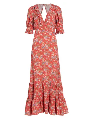 Spring Floral Tiered Maxi Dress