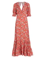 Spring Floral Tiered Maxi Dress