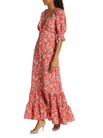 Spring Floral Tiered Maxi Dress