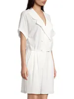 Short-Sleeve Double-Breasted Romper