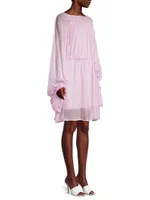 Georgette Long-Sleeve Dress