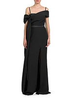 Draped Off-The-Shoulder Gown