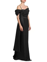 Draped Off-The-Shoulder Gown