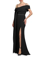 Draped Off-The-Shoulder Gown