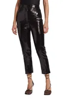 Ankle-Crop Sequin Trousers