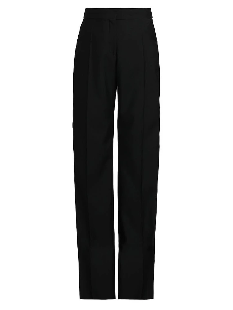 Straight-Leg Wool Trousers