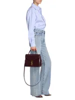 Cassandra Medium Top Handle Bag in Box Saint Laurent Leather