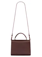 Cassandra Medium Top Handle Bag in Box Saint Laurent Leather