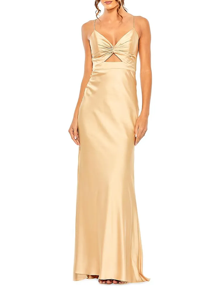 Cut-Out Satin Gown