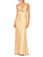 Cut-Out Satin Gown