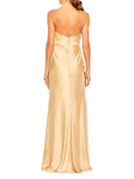 Cut-Out Satin Gown