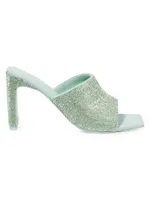 Asia 90MM Crystal-Embellished Leather Mules