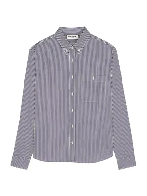 Monogram Shirt Striped Cotton Poplin