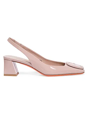 Patent Leather Block-Heel Pumps