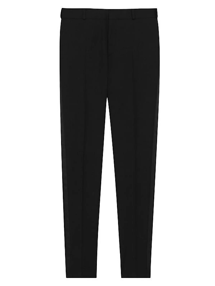 Tuxedo Straight Pants in Grain De Poudre