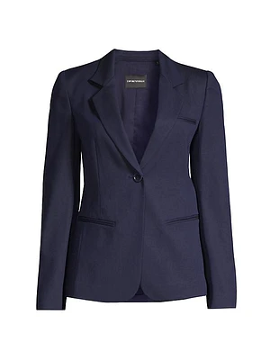 Single-Breasted Cotton Blazer