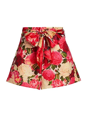 Wonderland Belted Floral Shorts