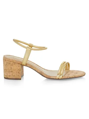 Gimenez 60MM Metallic Block-Heel Sandals