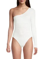 Laser-Dot One-Shoulder Bodysuit