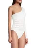 Laser-Dot One-Shoulder Bodysuit