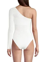 Laser-Dot One-Shoulder Bodysuit