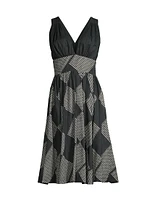 Diamond-Print Halter Dress