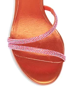 Satin Bead-Embellished Slingback Sandals