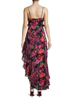 Mika Asymmetrical Ruffled Floral Dress