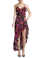 Mika Asymmetrical Ruffled Floral Dress