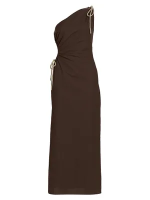 Jeanne Tie One-Shoulder Maxi Dress