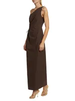Jeanne Tie One-Shoulder Maxi Dress