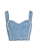 Mila Stretch Denim Crop Corset Top