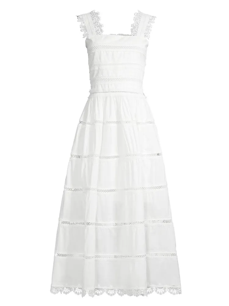 Kate Eyelet Cotton Midi-Dress