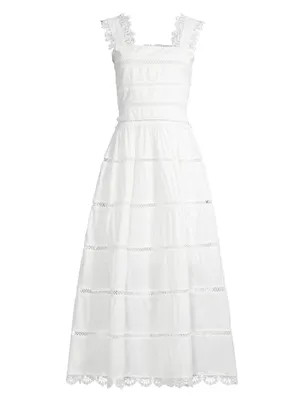 Kate Eyelet Cotton Midi-Dress