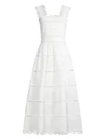 Kate Eyelet Cotton Midi-Dress