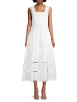 Kate Eyelet Cotton Midi-Dress