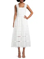 Kate Eyelet Cotton Midi-Dress