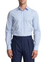 Philip NK Striped Cotton Long-Sleeve Shirt