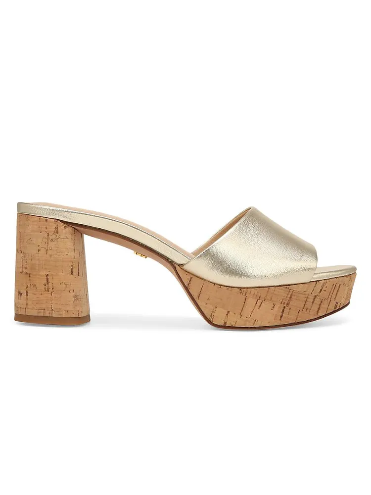 Dali 70MM Metallic Leather Platform Sandals