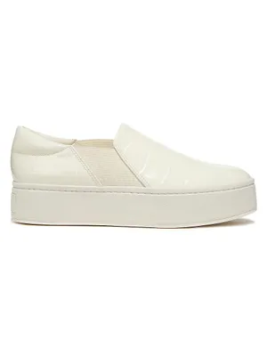 Warren Croc-Embossed Leather Sneakers