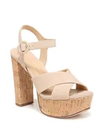 Lucille Cork Suede Platform Sandals