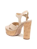 Lucille Cork Suede Platform Sandals