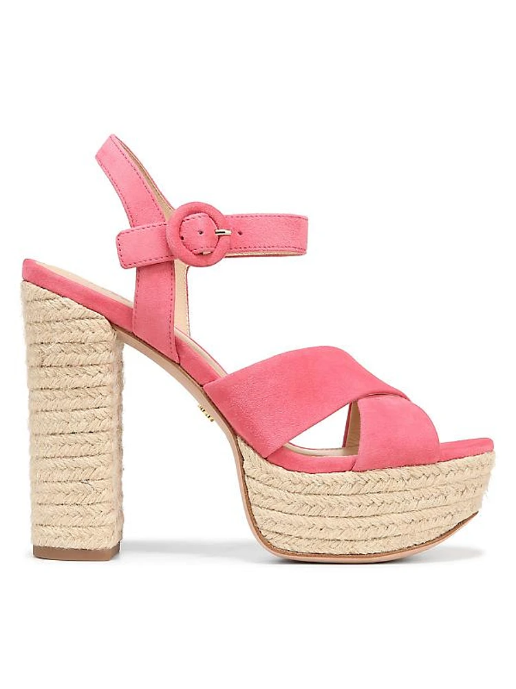 Lucille Suede Espadrille Platform Sandals