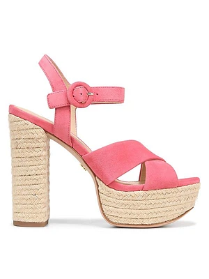 Lucille Suede Espadrille Platform Sandals