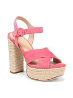 Lucille Suede Espadrille Platform Sandals