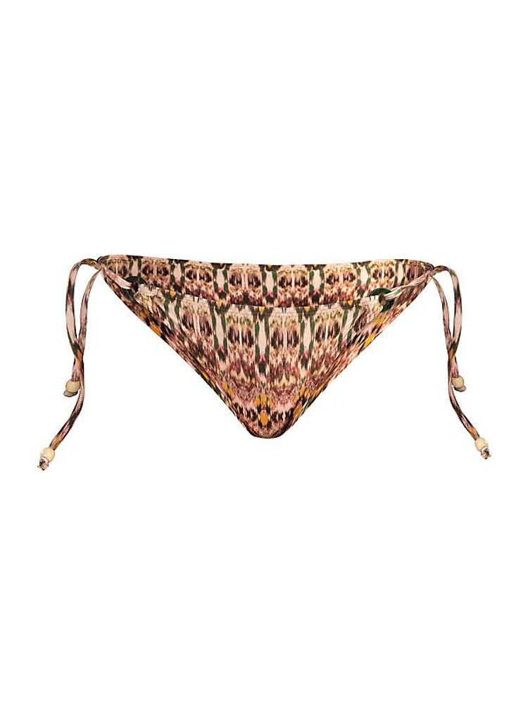 Printed Low-Rise String Bikini Bottom