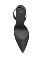 Fendi First 65MM Leather Slingback Pumps