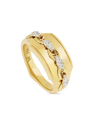 Blade Of Glory 18K Yellow Gold & 0.1 TCW Diamond Pinky Ring